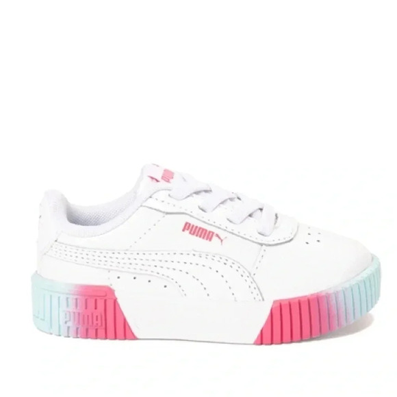 PUMA Baby sneakers Carina 2.0 Fade Athletic Shoes Toddler White Sunset Pink - Picture 8 of 8
